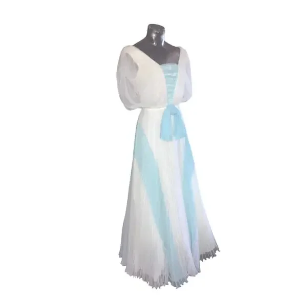 VINTAGE 50s-60s Lilli Diamond of California Gown Dress Small S REGENCY FAIRY - Picture 3 of 15